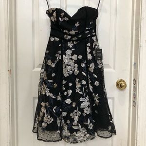 Lulus Strapless Lace Embroidered Dress